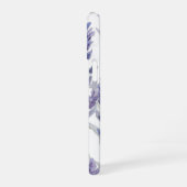 ラベンダー畑 | パープルの水彩花柄 iPhone 16ケース (左側面)