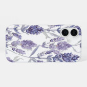 ラベンダー畑 | パープルの水彩花柄 iPhone 16ケース (裏面横)