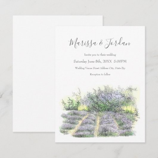 ラベンダー畑 招待状 (正面/裏面)