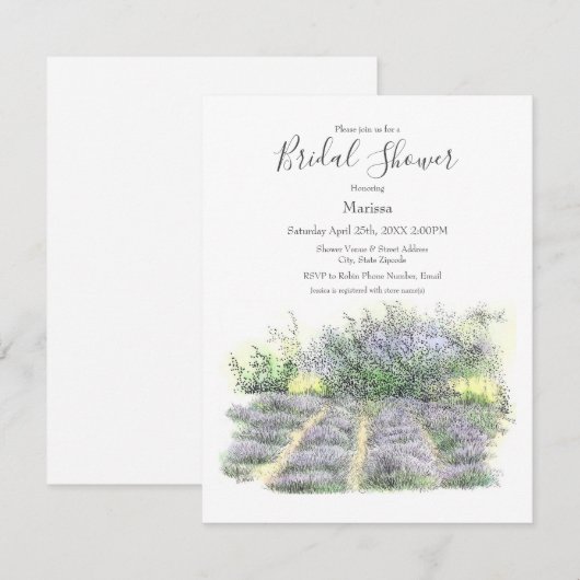 ラベンダー畑 招待状 (正面/裏面)