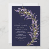 ラベンダー秋フローラ水彩ブライダルシャワー 招待状 (正面)