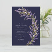 ラベンダー秋フローラ水彩ブライダルシャワー 招待状 (スタンド正面)