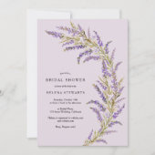 ラベンダー秋フローラ水彩ブライダルシャワー 招待状 (正面)