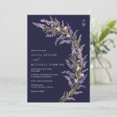 ラベンダー秋秋フローラ水結婚色の 招待状 (スタンド正面)