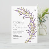 ラベンダー秋秋フローラ水結婚色の 招待状 (スタンド正面)