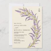ラベンダー秋秋フローラ水結婚色の 招待状 (正面)