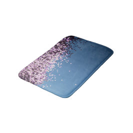 ラベンダー紙吹雪オン青 バスマット