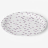 ラベンダー紙吹雪/水玉模様 ペーパープレート (アングル)