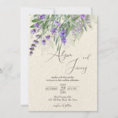 ラベンダー素朴な田舎のヴィンテージQR RSVP 招待状 (正面)