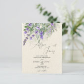 ラベンダー素朴な田舎QR RSVP予算招待状 (スタンド正面)