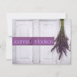 ラベンダー素朴な結婚式招待状 招待状