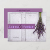 ラベンダー素朴な結婚式招待状 招待状 (正面/裏面)