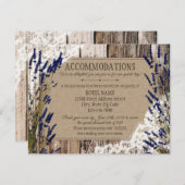 ラベンダー素朴ウッドレース宿泊カード エンクロージャーカード (正面/裏面)