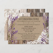 ラベンダー素朴ウッドレース宿泊カード エンクロージャーカード (正面/裏面)