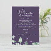 ラベンダー素朴パープルウェルカムレター&旅程 (スタンド正面)