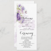 ラベンダー素朴パープルフローラワイルドフラワープログラム 招待状 (正面/裏面)