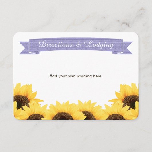 ラベンダー素朴ヒマワリ囲いインサート エンクロージャーカード (正面)