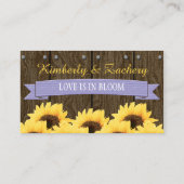 ラベンダー素朴ヒマワリ着座座席表 プレイスカード (裏面)