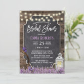 ラベンダー素朴フラワーホワイトランタンブライダルシャワー 招待状 (スタンド正面)