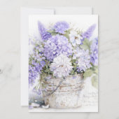 ラベンダー紫の花の房の誕生日パーティー | 招待状 (裏面)