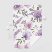 ラベンダー紫の花の水彩植物画 ゴルフタオル (インサイチュ)