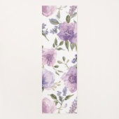 ラベンダー紫の花の水彩植物画 ヨガマット (正面)