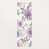 ラベンダー紫の花の水彩植物画 ヨガマット (裏面)