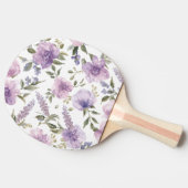 ラベンダー紫の花の水彩植物画 卓球ラケット (横)