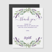 ラベンダー紫の花感謝していは、磁気カード マグネット招待状 (正面/裏面)