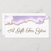 ラベンダー紫色のアゲイトのギフト券 (正面/裏面)