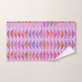 ラベンダー紫色の抽象芸術図形をカワイイ バスタオルセット (ハンドタオル)