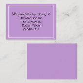 ラベンダー結婚のエンクロージャカード エンクロージャーカード (正面/裏面)