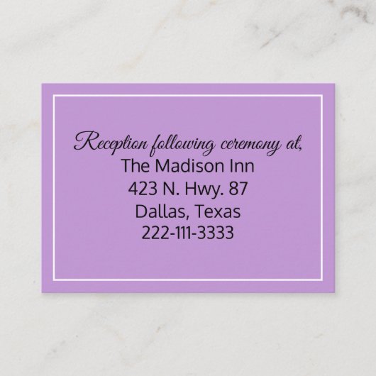 ラベンダー結婚のエンクロージャカード エンクロージャーカード (正面)