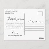 ラベンダー結婚の感謝の写真はがき ポストカード (裏面)