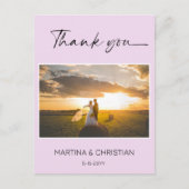 ラベンダー結婚の感謝の写真はがき ポストカード (正面)