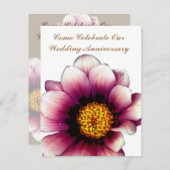 ラベンダー結婚の茎の周年記念招待状 招待状 (正面/裏面)