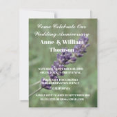 ラベンダー結婚の茎の周年記念招待状 招待状 (裏面)