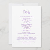 ラベンダー結婚の詳細エンクロージャ 招待状 (正面)