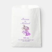 ラベンダー結婚の鐘のバッグ名と日付 フェイバーバッグ (正面)