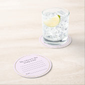 ラベンダー結婚ズアドバイス紙コースター ラウンドペーパーコースター (インサイチュ)