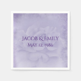 ラベンダー結婚バラ スタンダードカクテルナプキン