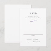 ラベンダー結婚フィールド 出欠カード (正面/裏面)