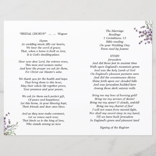 ラベンダー結婚フローラ式計画 (裏面)