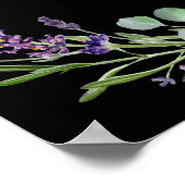 ラベンダー結婚ブラックeucalyptus welcome ポスター (角)