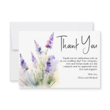 ラベンダー結婚ヤナギサンキューカード