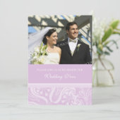 ラベンダー結婚写真の誓いの更新招待状 招待状 (スタンド正面)