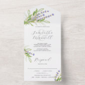 ラベンダー結婚式招待状とRSVP オールインワン招待状 (内側)