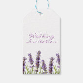ラベンダー結婚式招待状ラベル ギフトタグ (正面)