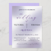 ラベンダー結婚式招待状（2会場） 招待状 (正面/裏面)