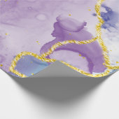 ラベンダー絵を描大理石パターン(金ゴールドストリーク付) ラッピングペーパー (角)